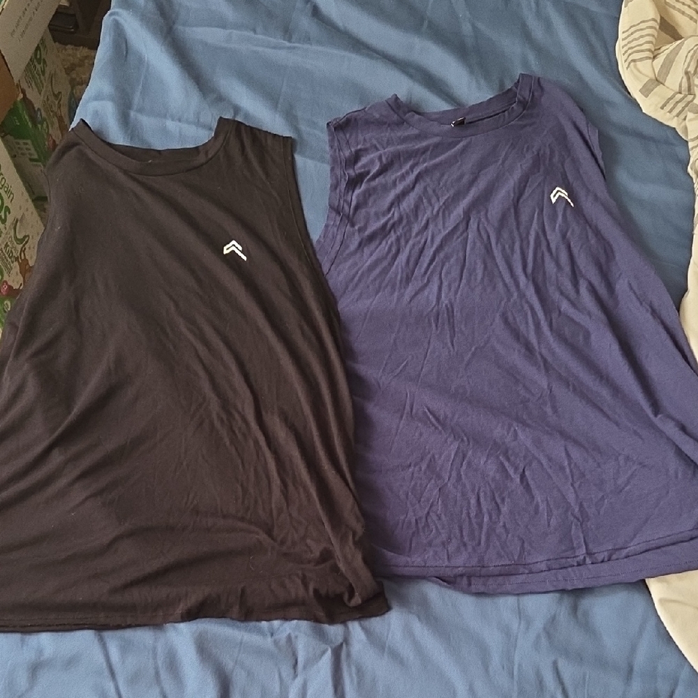 Oner Active Sleeveless Logo Tank Tops - Black Navy, Sand